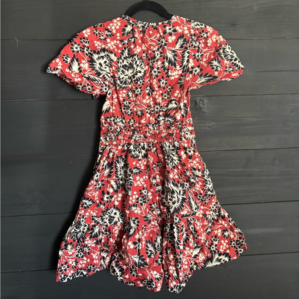 Anthropologie Somerset Mini Dress in Red, Black and White Floral XSP - Picture 2 of 3